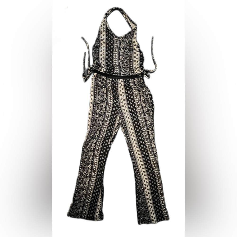 Two piece bell bottom and halter shirt